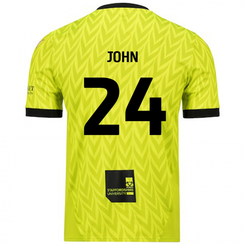 Dětské Kyle John #24 Fluorescenční Zelená Daleko Hráčské Dresy 2024/25 Dres