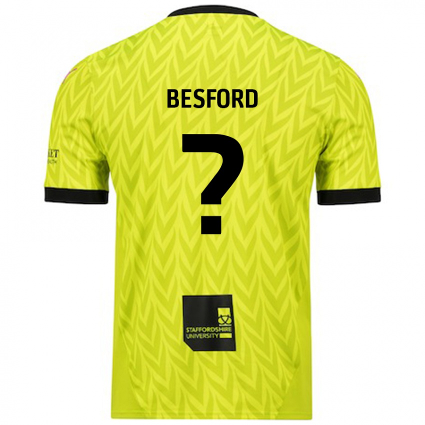 Dětské Callum Besford #0 Fluorescenční Zelená Daleko Hráčské Dresy 2024/25 Dres