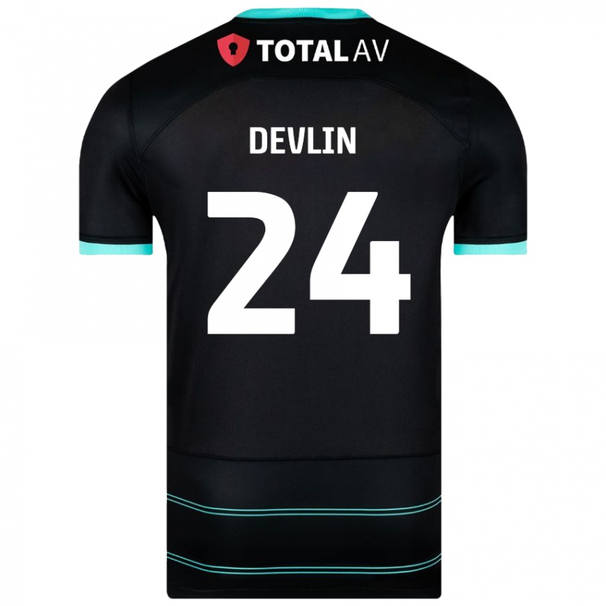 Dětské Terry Devlin #24 Černý Daleko Hráčské Dresy 2024/25 Dres