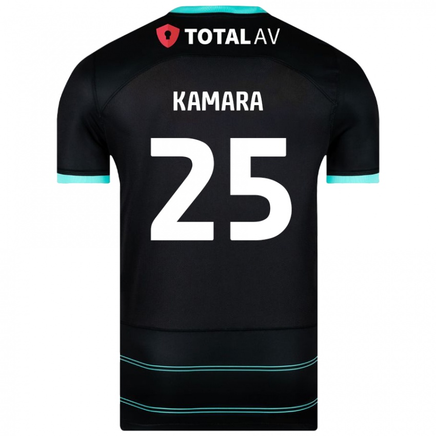 Dětské Abdoulaye Kamara #25 Černý Daleko Hráčské Dresy 2024/25 Dres