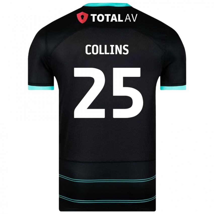 Dětské Izzy Collins #25 Černý Daleko Hráčské Dresy 2024/25 Dres