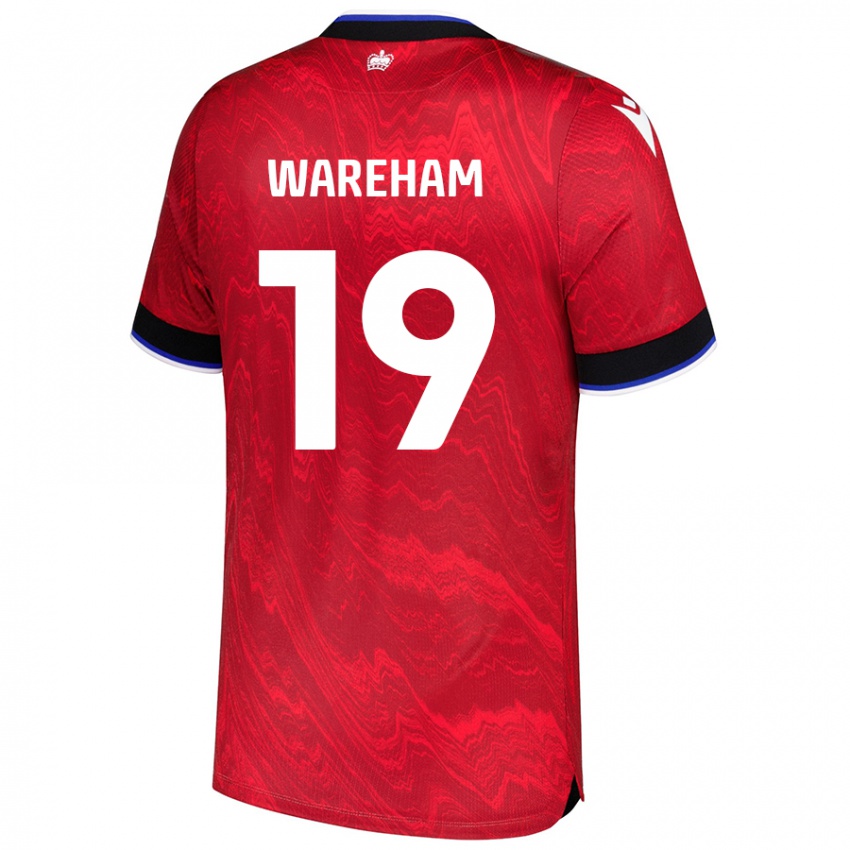 Dětské Jayden Wareham #19 Červená Černá Daleko Hráčské Dresy 2024/25 Dres