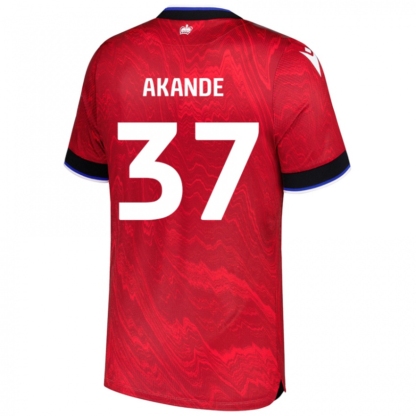 Dětské Adrian Akande #37 Červená Černá Daleko Hráčské Dresy 2024/25 Dres