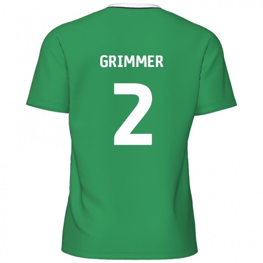 Dětské Jack Grimmer #2 Zelené Bílé Pruhy Daleko Hráčské Dresy 2024/25 Dres