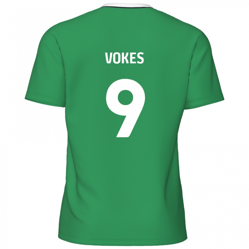 Dětské Sam Vokes #9 Zelené Bílé Pruhy Daleko Hráčské Dresy 2024/25 Dres