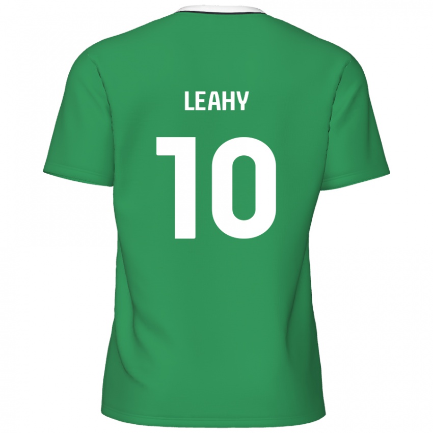 Dětské Luke Leahy #10 Zelené Bílé Pruhy Daleko Hráčské Dresy 2024/25 Dres