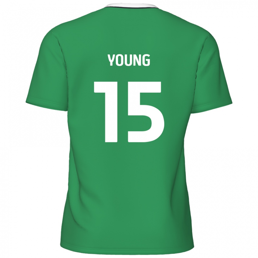 Dětské Jack Young #15 Zelené Bílé Pruhy Daleko Hráčské Dresy 2024/25 Dres