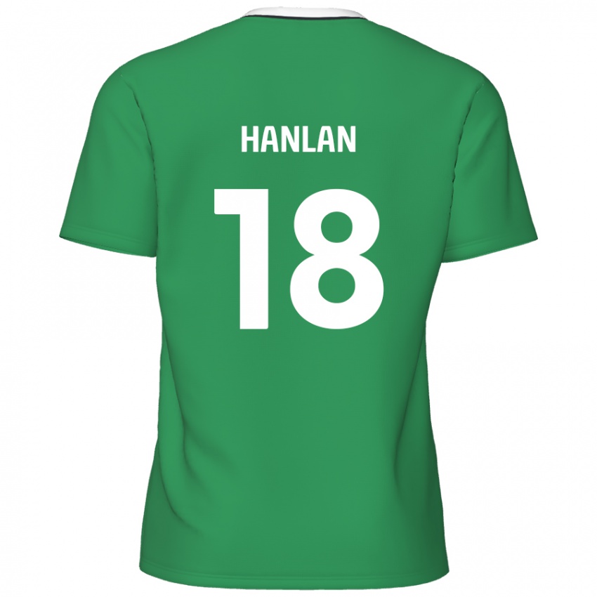 Dětské Brandon Hanlan #18 Zelené Bílé Pruhy Daleko Hráčské Dresy 2024/25 Dres