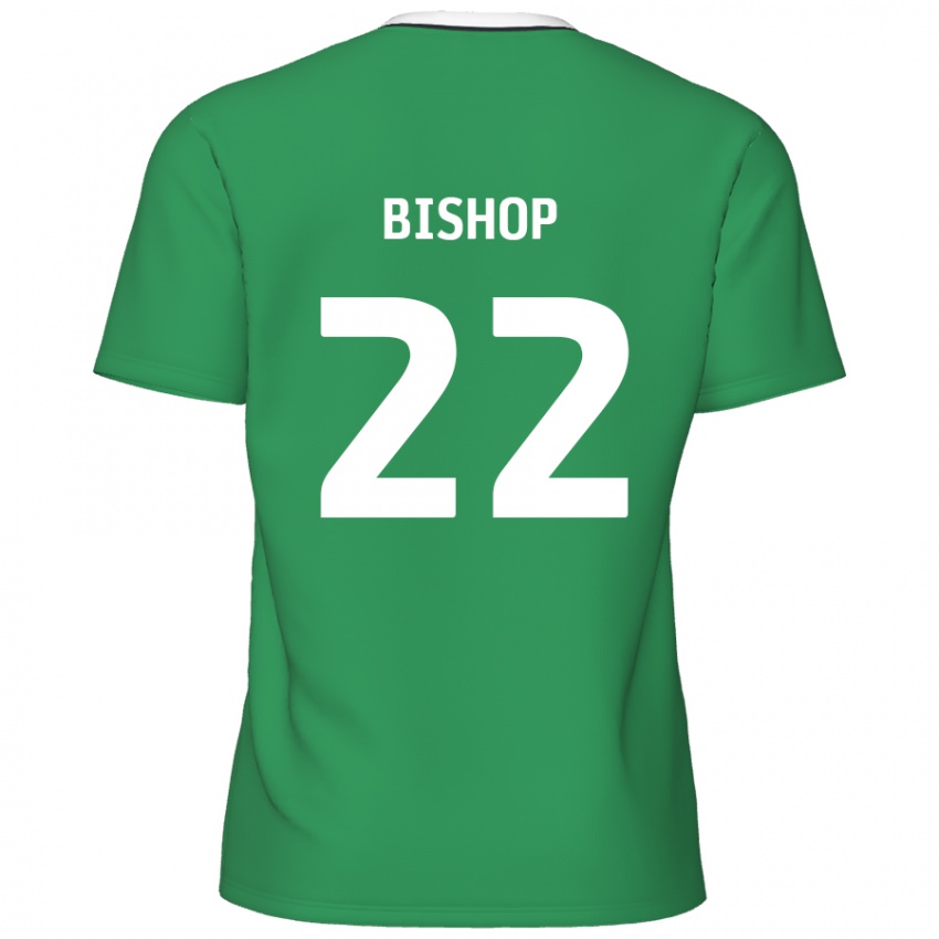 Dětské Nathan Bishop #22 Zelené Bílé Pruhy Daleko Hráčské Dresy 2024/25 Dres