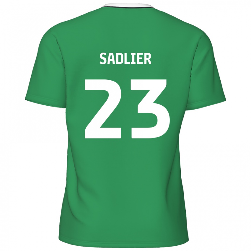 Dětské Kieran Sadlier #23 Zelené Bílé Pruhy Daleko Hráčské Dresy 2024/25 Dres