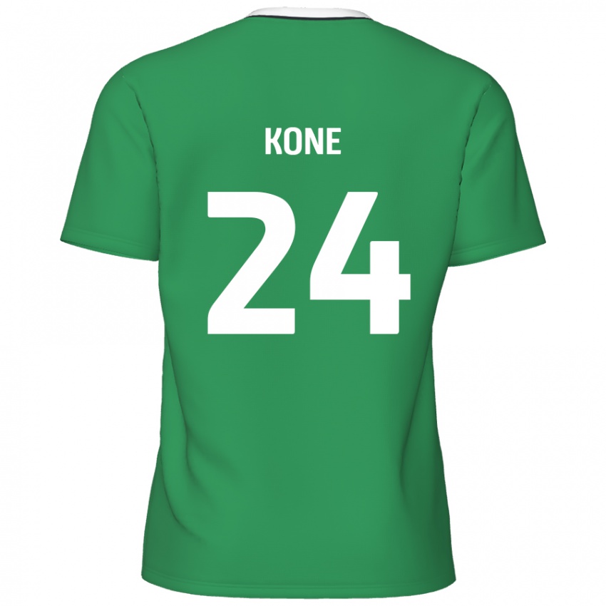 Dětské Richard Kone #24 Zelené Bílé Pruhy Daleko Hráčské Dresy 2024/25 Dres