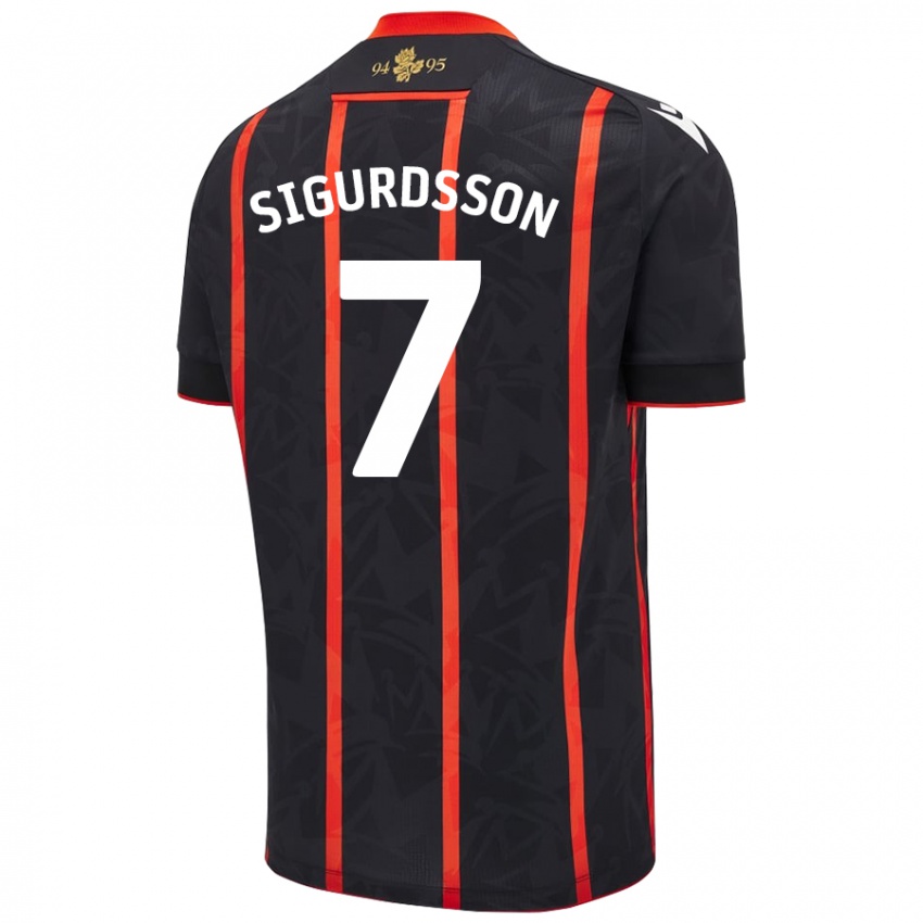 Dětské Arnór Sigurdsson #7 Černá Červená Daleko Hráčské Dresy 2024/25 Dres