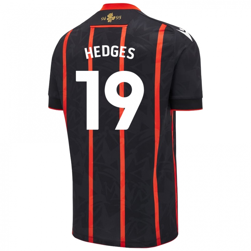 Dětské Ryan Hedges #19 Černá Červená Daleko Hráčské Dresy 2024/25 Dres