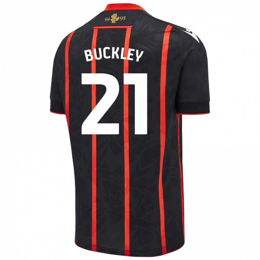 Dětské John Buckley #21 Černá Červená Daleko Hráčské Dresy 2024/25 Dres