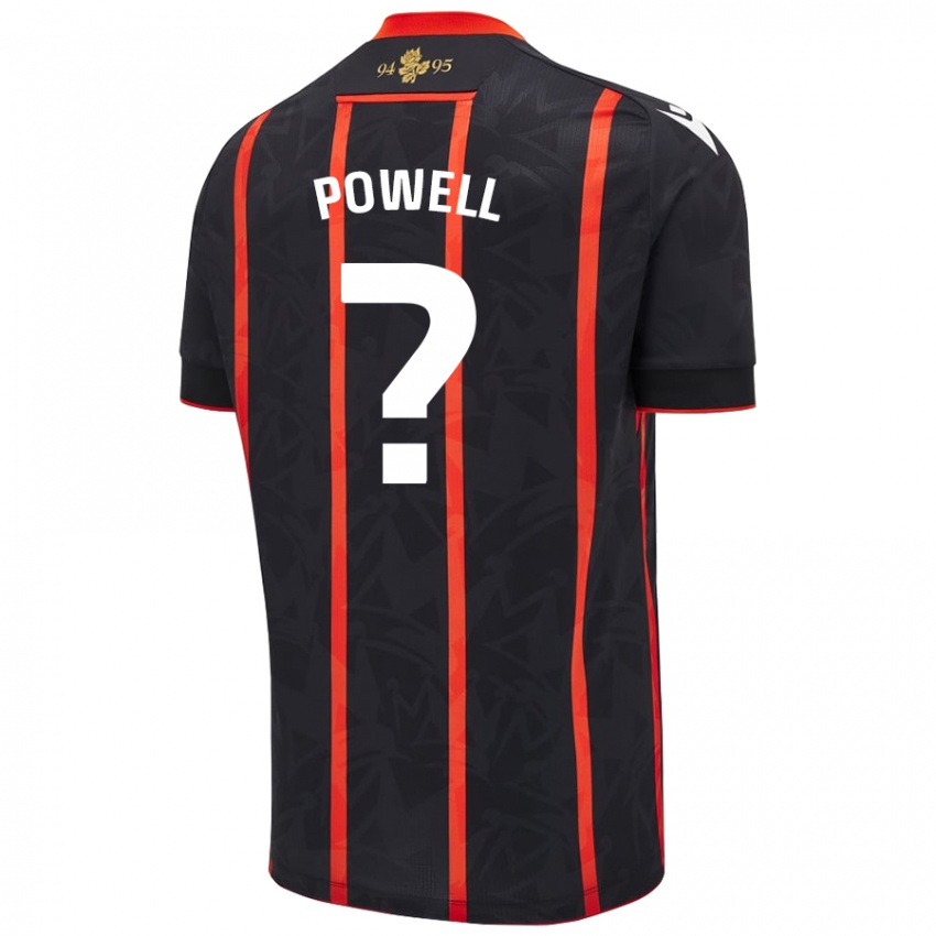 Dětské Brandon Powell #0 Černá Červená Daleko Hráčské Dresy 2024/25 Dres