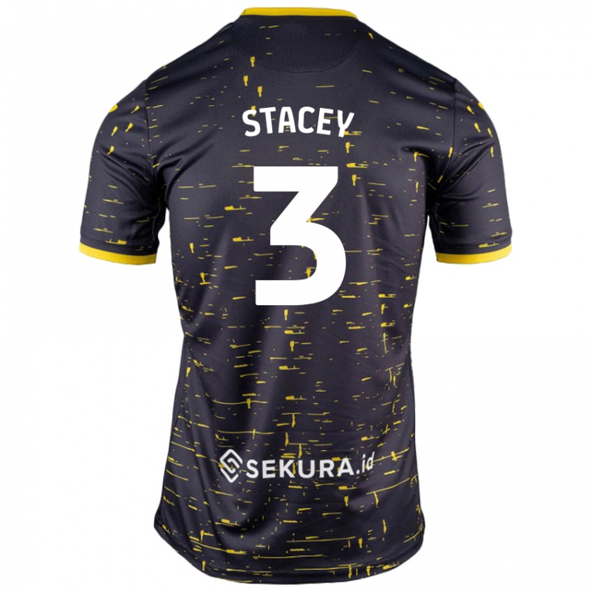 Dětské Jack Stacey #3 Černá Žlutá Daleko Hráčské Dresy 2024/25 Dres