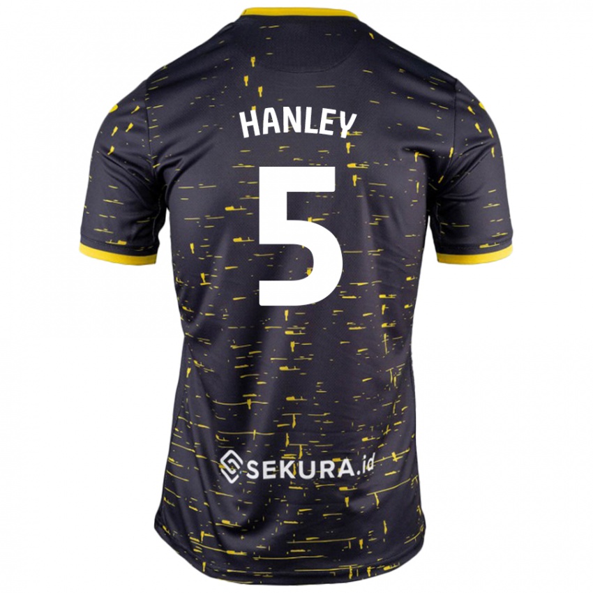 Dětské Grant Hanley #5 Černá Žlutá Daleko Hráčské Dresy 2024/25 Dres