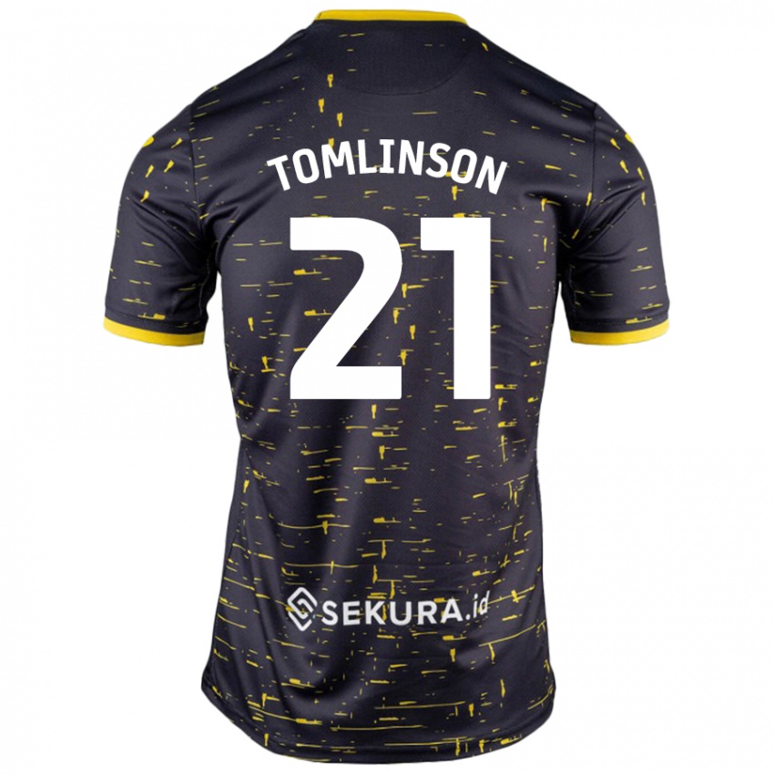 Dětské Lauren Tomlinson #21 Černá Žlutá Daleko Hráčské Dresy 2024/25 Dres