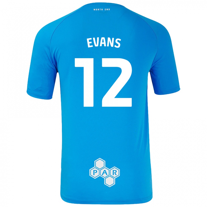 Dětské Ched Evans #12 Nebesky Modrá Daleko Hráčské Dresy 2024/25 Dres