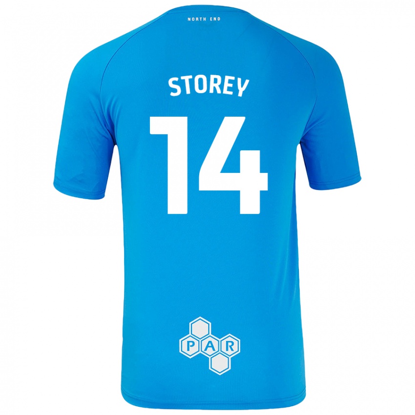 Dětské Jordan Storey #14 Nebesky Modrá Daleko Hráčské Dresy 2024/25 Dres