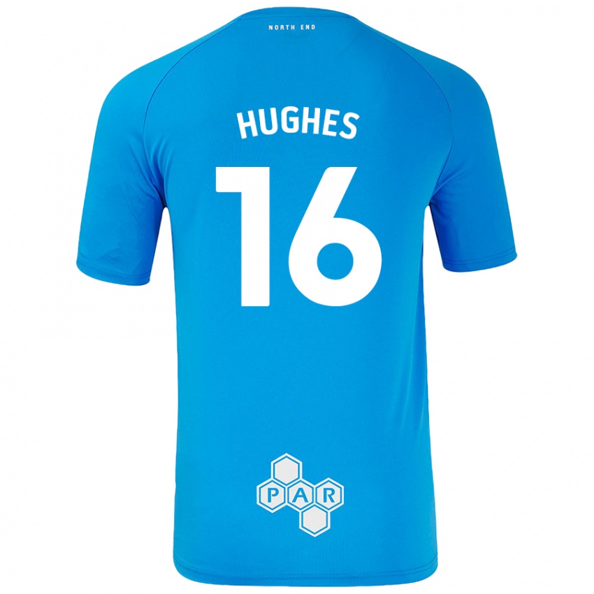 Dětské Andrew Hughes #16 Nebesky Modrá Daleko Hráčské Dresy 2024/25 Dres