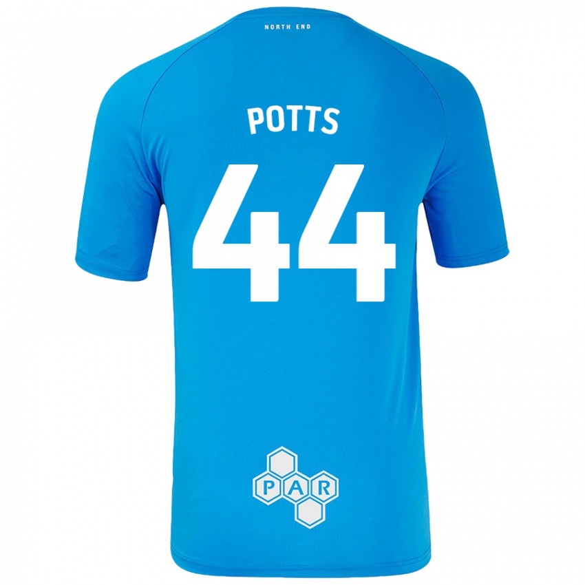 Dětské Brad Potts #44 Nebesky Modrá Daleko Hráčské Dresy 2024/25 Dres