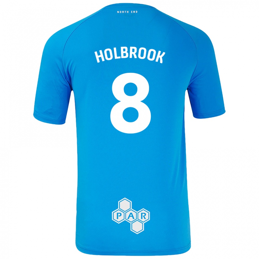 Dětské Jess Holbrook #8 Nebesky Modrá Daleko Hráčské Dresy 2024/25 Dres