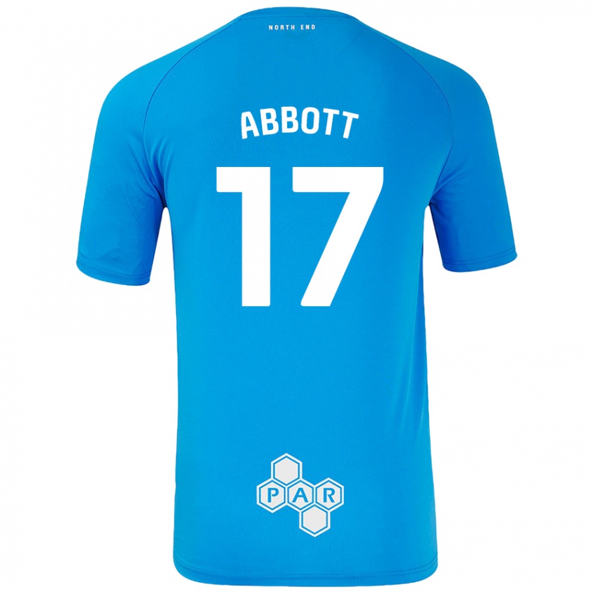 Dětské Becky Abbott #17 Nebesky Modrá Daleko Hráčské Dresy 2024/25 Dres