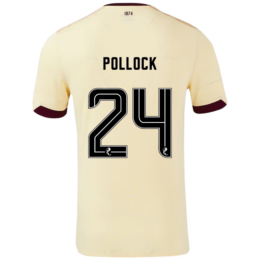 Dětské Finlay Pollock #24 Burgundsko Krémová Daleko Hráčské Dresy 2024/25 Dres