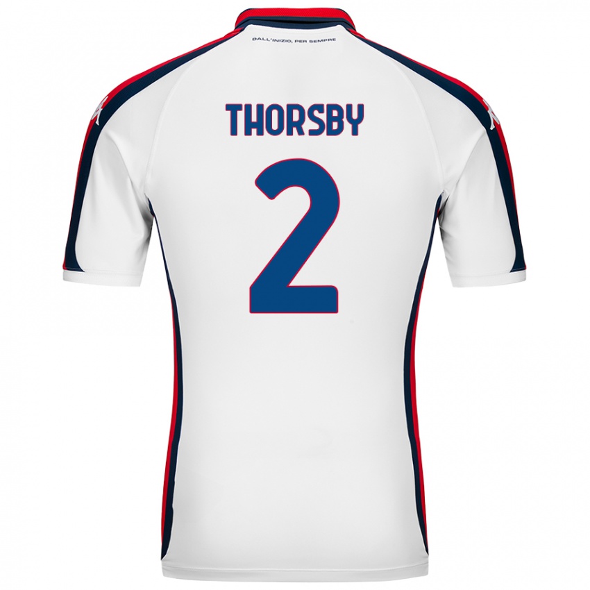 Dětské Morten Thorsby #2 Bílý Daleko Hráčské Dresy 2024/25 Dres