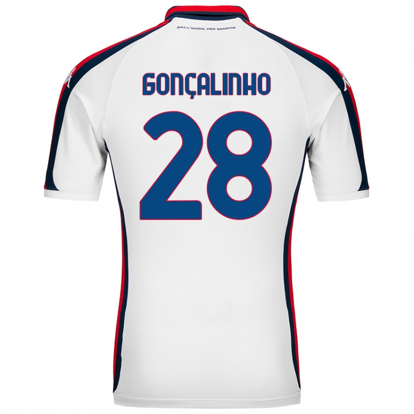 Dětské João Gonçalinho #28 Bílý Daleko Hráčské Dresy 2024/25 Dres