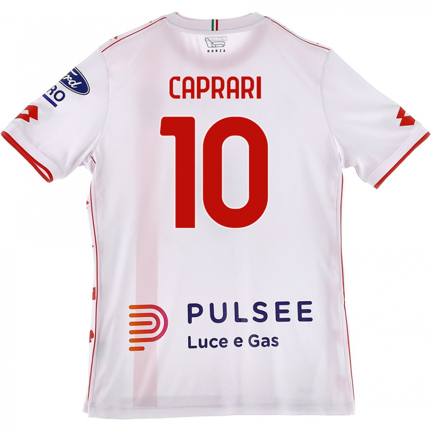 Dětské Gianluca Caprari #10 Bílá Červená Daleko Hráčské Dresy 2024/25 Dres