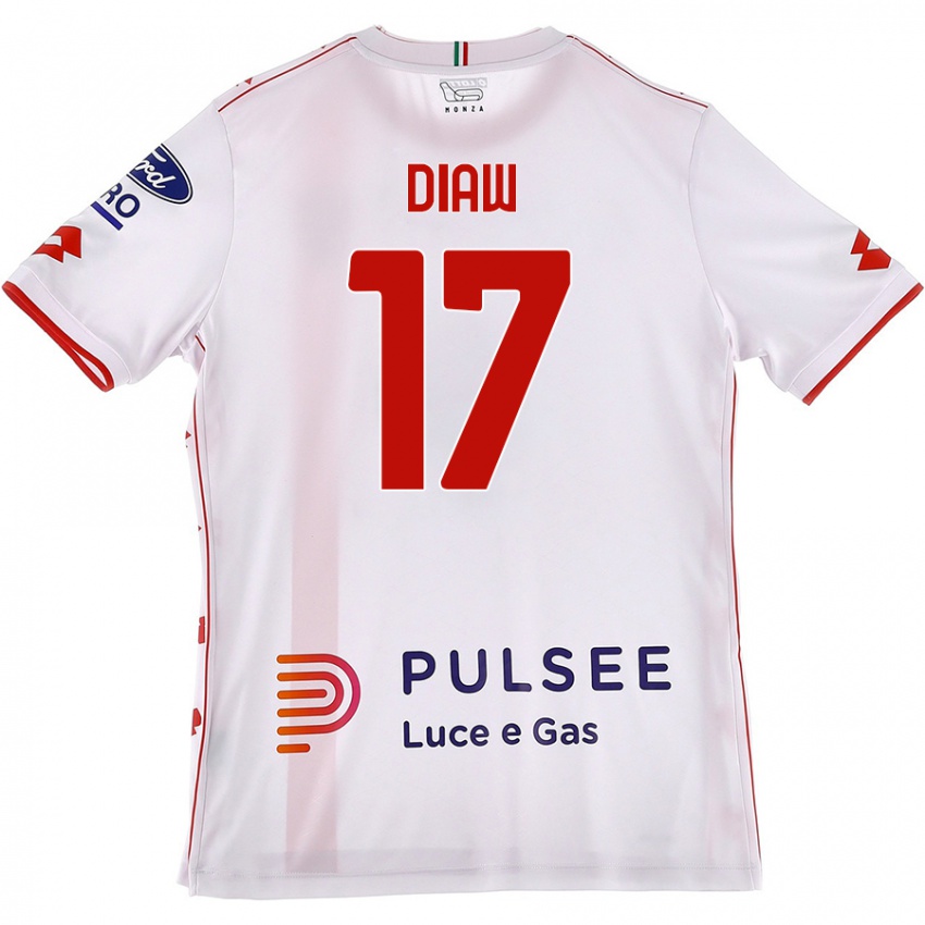 Dětské Davide Diaw #17 Bílá Červená Daleko Hráčské Dresy 2024/25 Dres