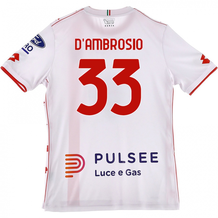 Dětské Danilo D'ambrosio #33 Bílá Červená Daleko Hráčské Dresy 2024/25 Dres