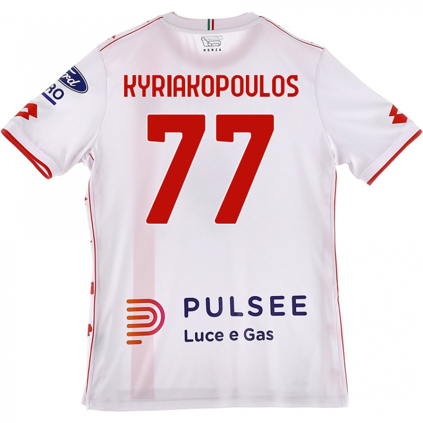 Dětské Georgios Kyriakopoulos #77 Bílá Červená Daleko Hráčské Dresy 2024/25 Dres