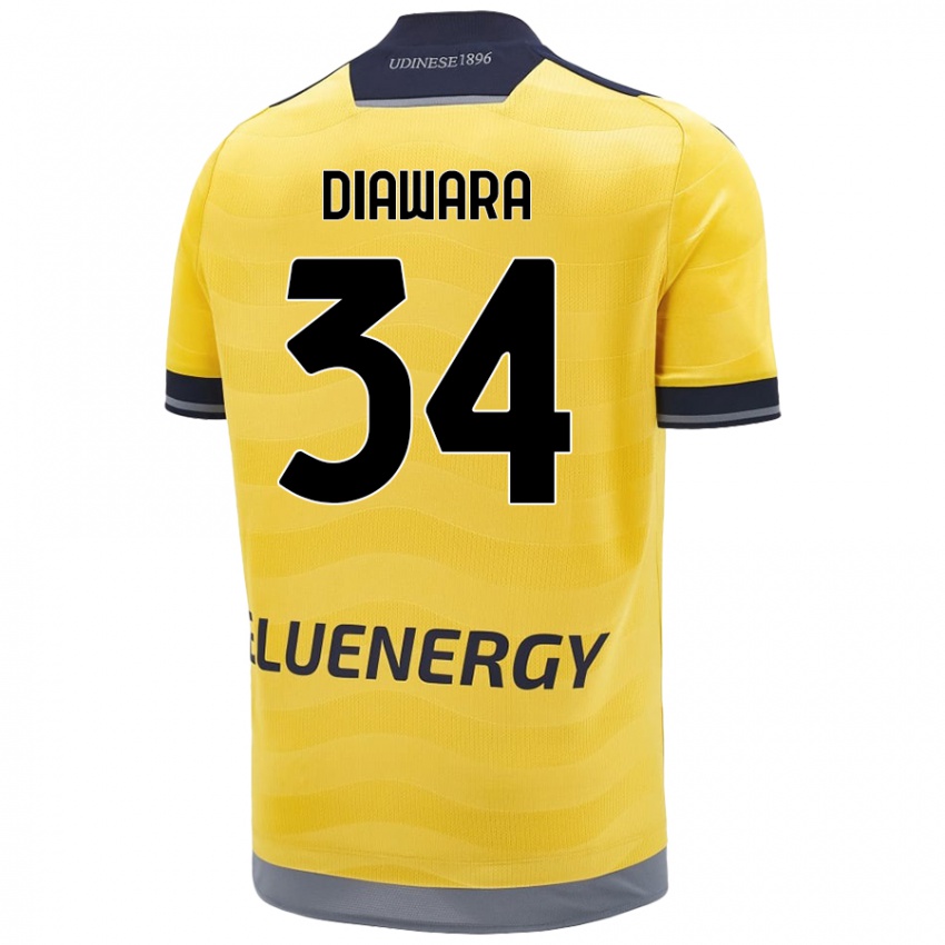 Dětské Sekou Diawara #34 Zlatý Daleko Hráčské Dresy 2024/25 Dres