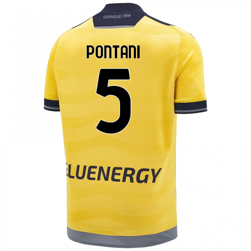 Dětské Leonardo Pontani #5 Zlatý Daleko Hráčské Dresy 2024/25 Dres