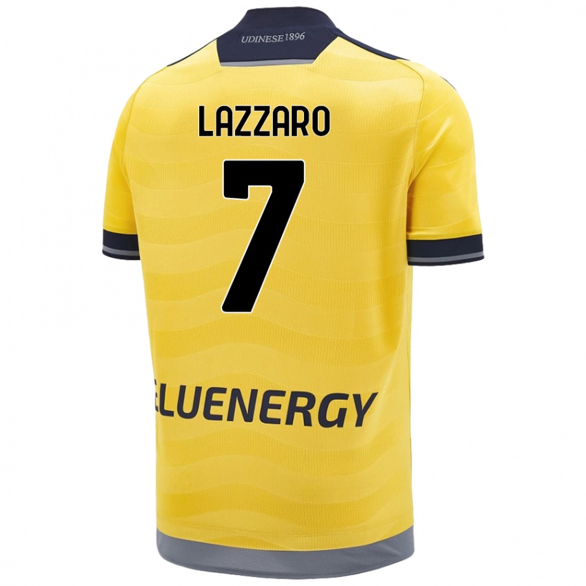 Dětské Davide Lazzaro #7 Zlatý Daleko Hráčské Dresy 2024/25 Dres