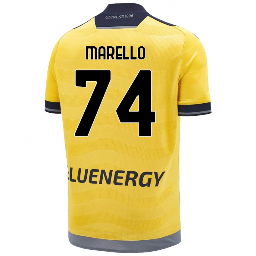 Dětské Mattia Marello #74 Zlatý Daleko Hráčské Dresy 2024/25 Dres