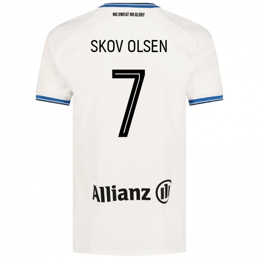 Dětské Andreas Skov Olsen #7 Bílý Daleko Hráčské Dresy 2024/25 Dres