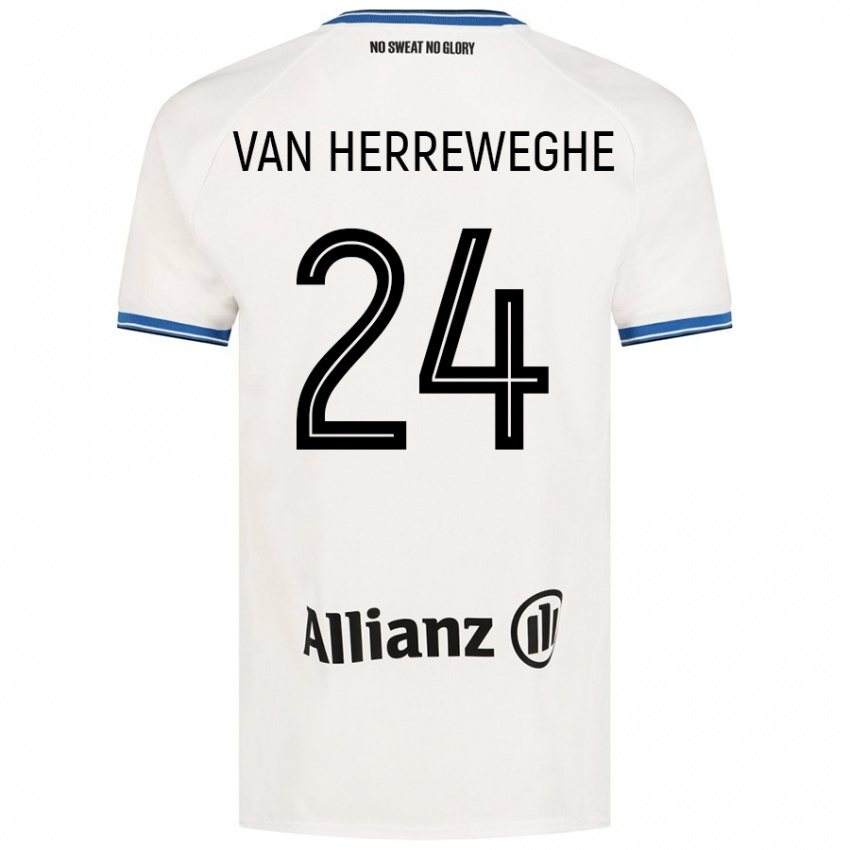 Dětské Febe Van Herreweghe #24 Bílý Daleko Hráčské Dresy 2024/25 Dres