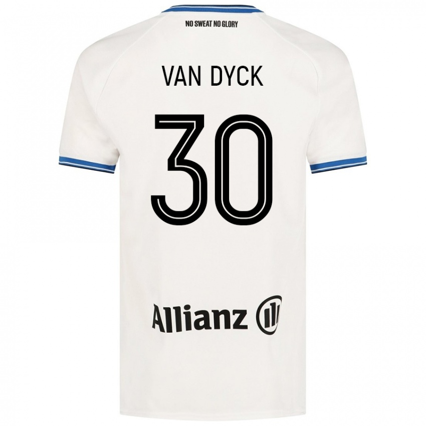 Dětské Nell Van Dyck #30 Bílý Daleko Hráčské Dresy 2024/25 Dres