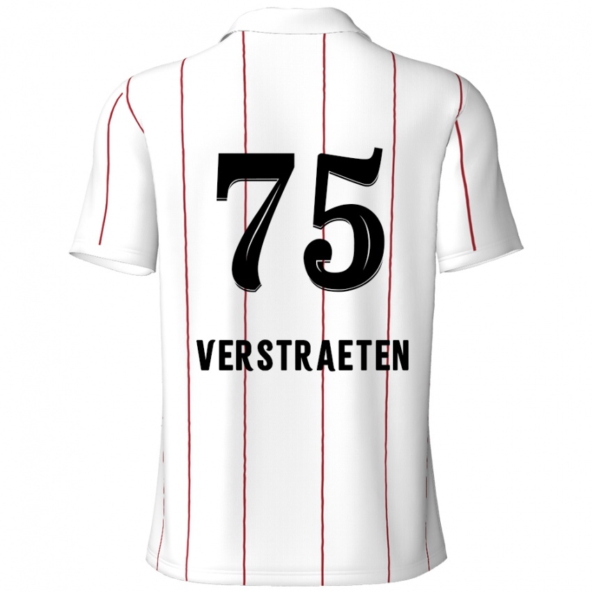 Dětské Andreas Verstraeten #75 Bílá Černá Daleko Hráčské Dresy 2024/25 Dres