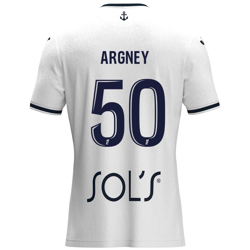 Dětské Paul Argney #50 Bílá Tmavě Modrá Daleko Hráčské Dresy 2024/25 Dres