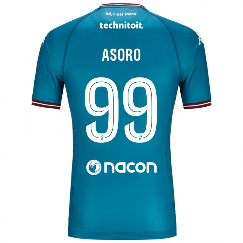 Dětské Joel Asoro #99 Modrý Benzín Daleko Hráčské Dresy 2024/25 Dres