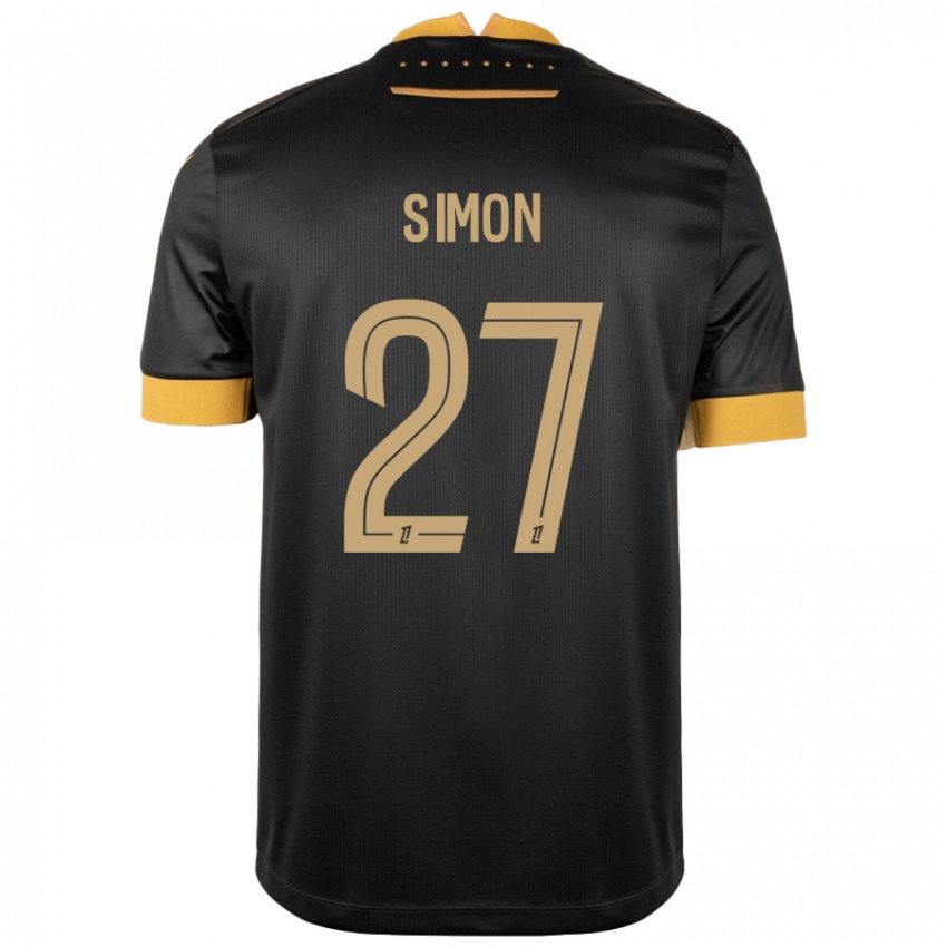 Dětské Moses Simon #27 Černá Hnědá Daleko Hráčské Dresy 2024/25 Dres