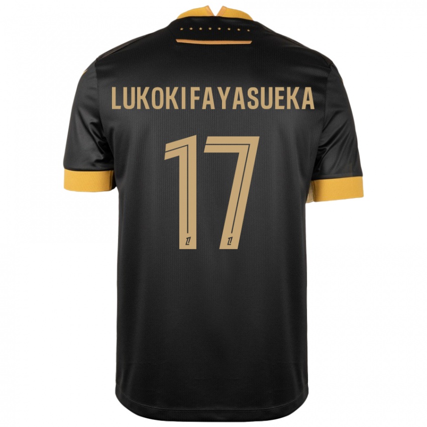 Dětské Kévin Lukoki Fayasueka #17 Černá Hnědá Daleko Hráčské Dresy 2024/25 Dres