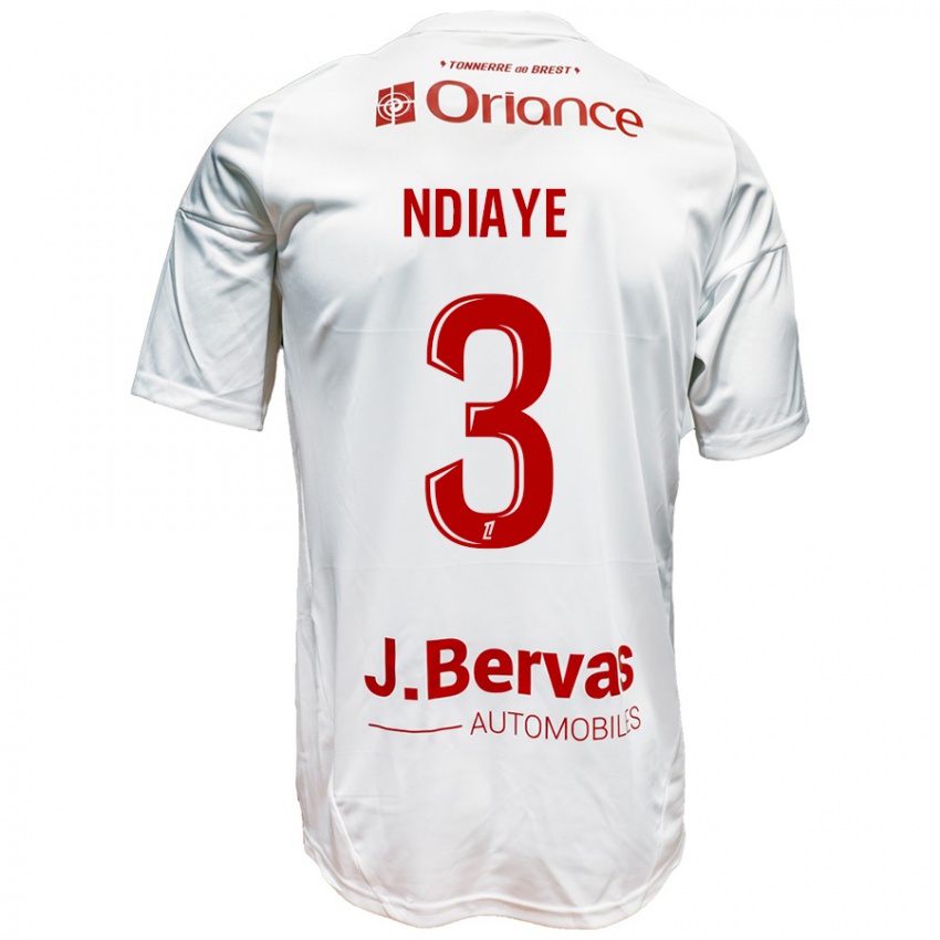 Dětské Abdoulaye Ndiaye #3 Bílá Červená Daleko Hráčské Dresy 2024/25 Dres