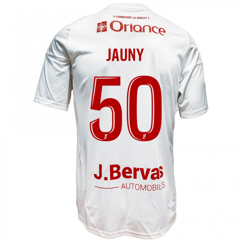 Dětské Noah Jauny #50 Bílá Červená Daleko Hráčské Dresy 2024/25 Dres