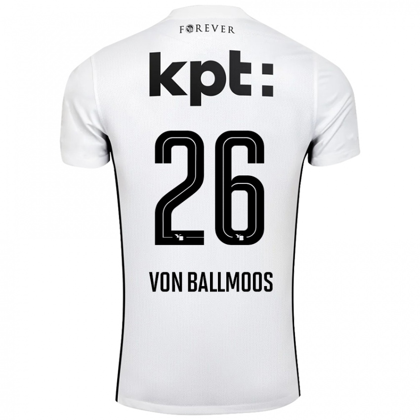 Dětské David Von Ballmoos #26 Bílá Černá Daleko Hráčské Dresy 2024/25 Dres